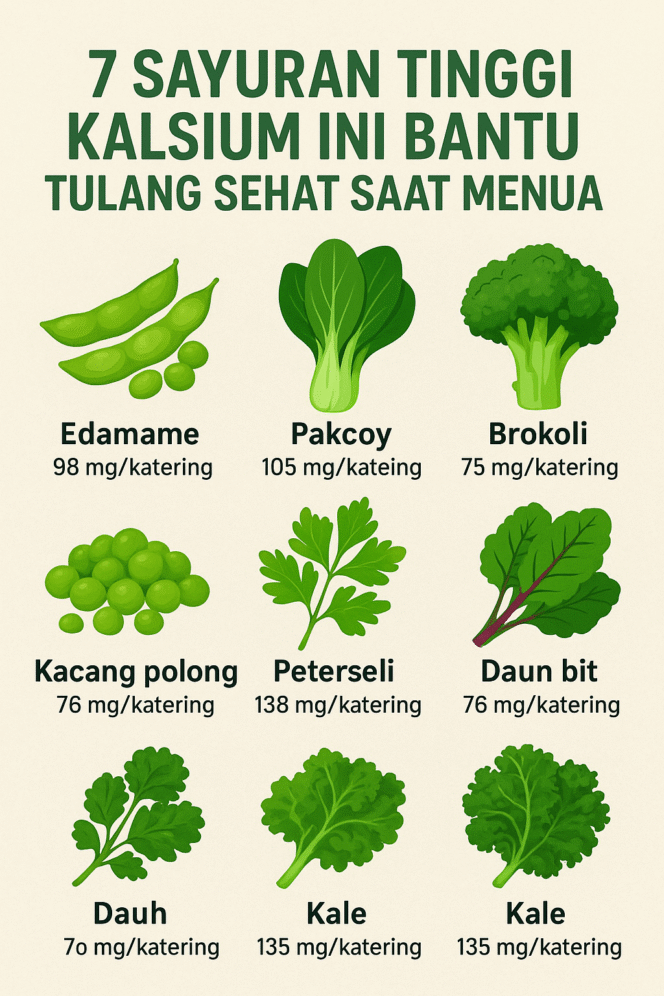 
 7 Sayuran Tinggi Kalsium untuk Menjaga Tulang Tetap Kuat Saat Menua