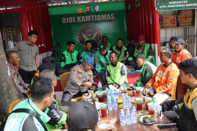 
 Kapolres Serang Perkuat Sinergi dengan Ojol Lewat Warung, Bengkel, dan Poskamling