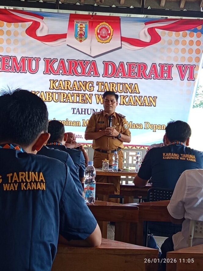 
 Wakili Bupati, Kadis Sosial Resmikan Temu Karya Daerah Karang Taruna Way Kanan Tahun 2026